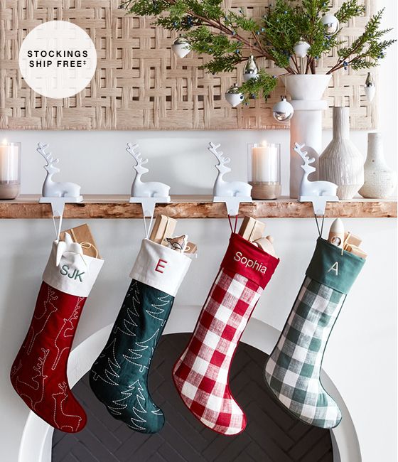 stockings and hangers to make the mantel a showstopper