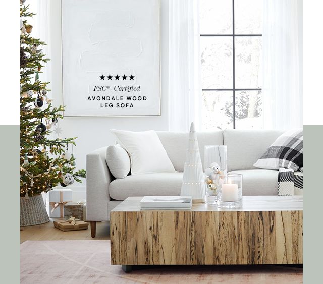 avondale wood leg sofa