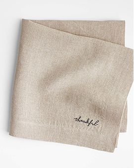 Thankful Embroidered Napkin