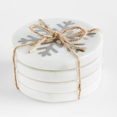 Marble Snowflakes Inlay Coasters