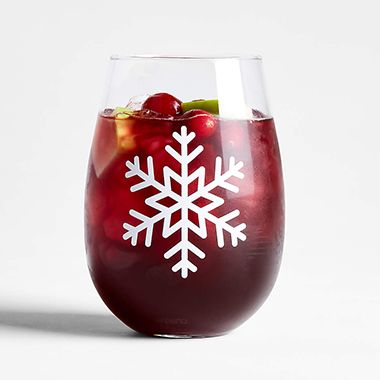 Snowflake Stemless Wine Glass