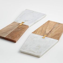 Salvia Nesting Marble and Wood Cheese Boards