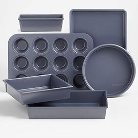 Crate & Barrel Slate Blue Bakeware Set