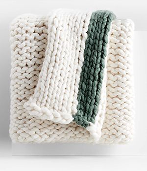 Ivory Chunky Knit Throw Blanket