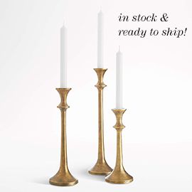 Emmett Antique Brass Taper Candle Holders