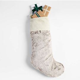 Artic Brown Faux Fur Christmas Stocking