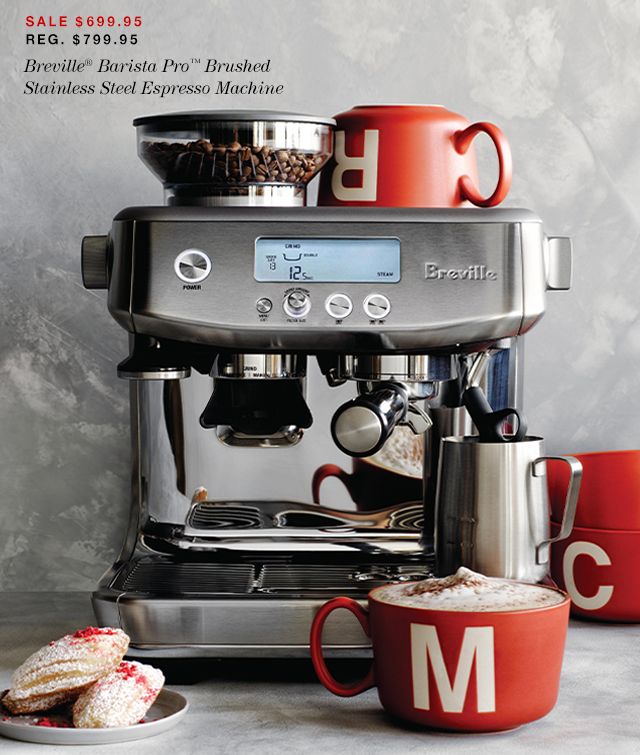 breville barista pro brushed stainless steel espresso machine