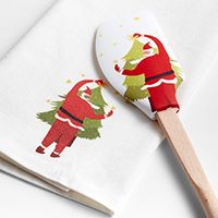 Santa Dish Towel and Spatula Set