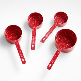 Speckled Red and White Measuring Cups