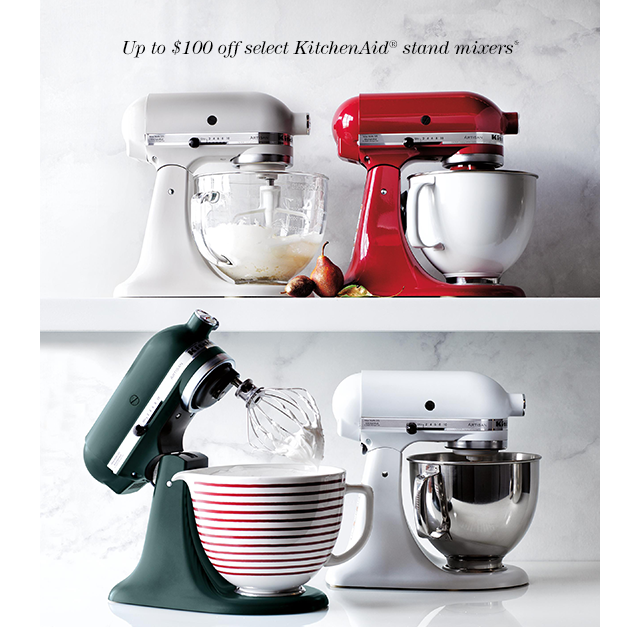 up to $100 off select KitchenAid stand mixers