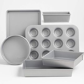 Crate & Barrel Silver Bakeware Set