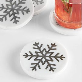 Marble Snowflake Inlay Coasters