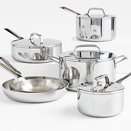 Crate & Barrel EvenCook Core™ 10-Pc. Stainless Steel Cookware Set