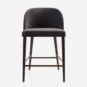 Camille Anthracite Velvet Bar Stools