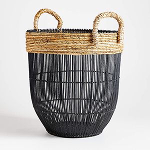 Malloe Tall Black Basket with Handles