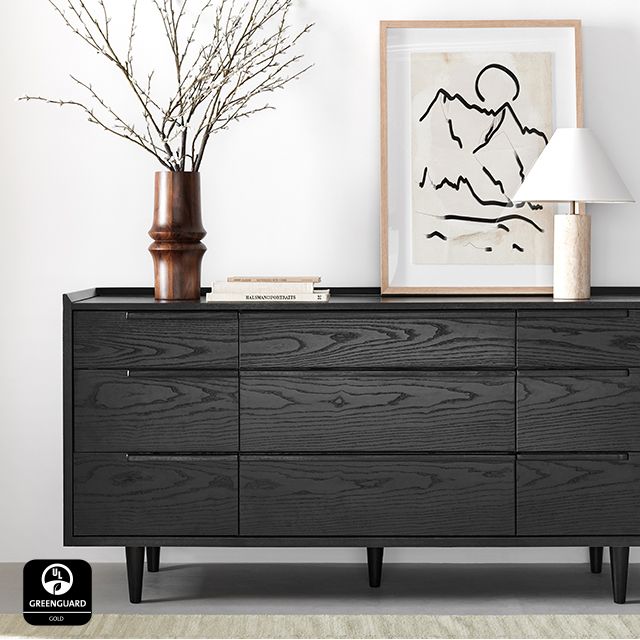 tate black 9-drawer dresser