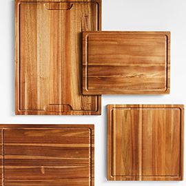 Crate & Barrel Acacia Wood Cutting Board