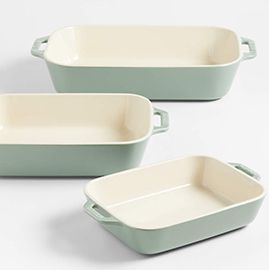 Staub 3-Piece Eucalyptus Green Baking Dish Set