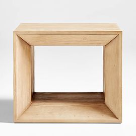 Vernon Natural Wood Side Table with Shelf