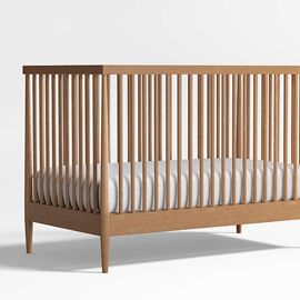 Hampshire Natural Brown Wood Convertible Baby Crib