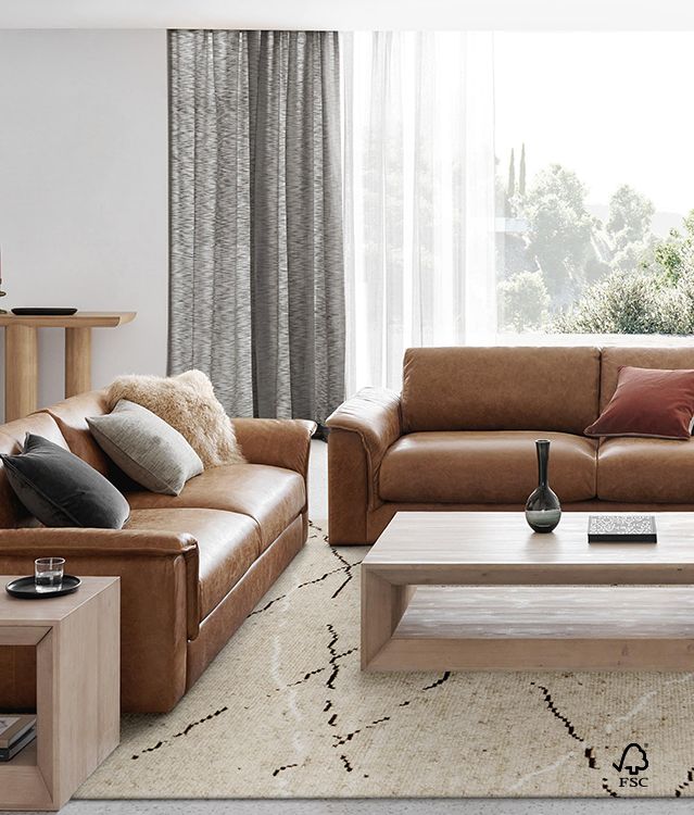 inviting and refined: wythe leather sofa