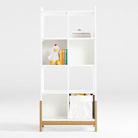 Rue White Wood 8-Cube Bookcase