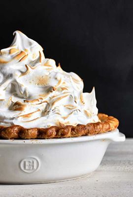 pumpkin pie with toasted meringue