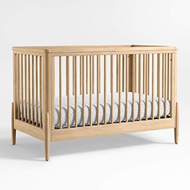 Bodie Natural Oak Wood Convertible Baby Crib