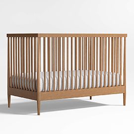 Hampshire Natural Brown Wood Convertible Baby Crib