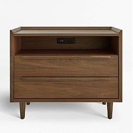 Tate Walnut Charging Nightstand