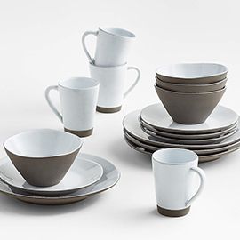 Marin White Recycled 16-Piece Dinnerware Set