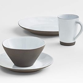 Marin White Recycled 4-Piece Place Setting