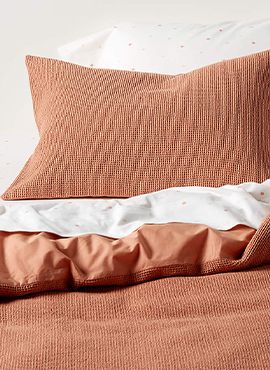 Scoop Organic Cotton Waffle Weave Clay Duvet Cover