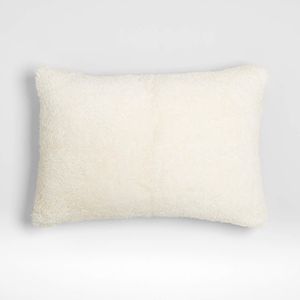 Malmo Shearling Ivory Throw Lumbar Pillow