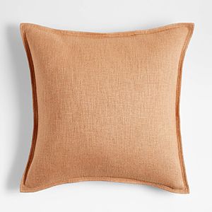 Terracotta Organic Laundered Linen Throw Pillow