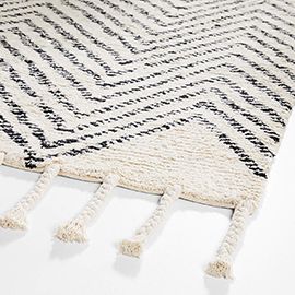 Zig Zag Tassel Washable Cotton Rug