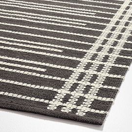 Alternating Lines Striped Charcoal Area Rug