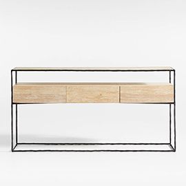 Dahlia Oak and Steel Console Table