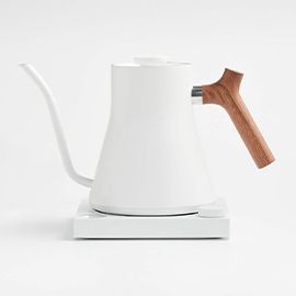 Fellow Stagg EKG Matte White Electric Kettle with Walnut Handle