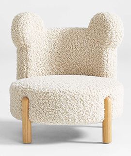 Sherpa Cream White Bear Kids Play Chair