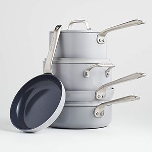 EvenCook Ceramic™ Grey Nonstick 8-Piece Cookware Set