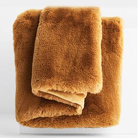 Brulee Brown Faux Fur Throw Blanket
