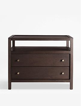 Keane Espresso Wood Charging Nightstand