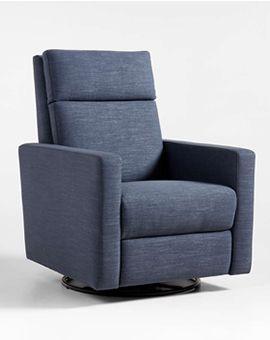 Rixby Navy Nursery Power Recliner Swivel Recliner Chair