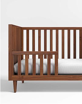 Tatum Walnut Mid-Century Wood Convertible Baby Crib