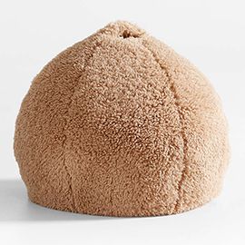 Sesame Brown Mongolian Faux Fur Kids Bean Bag Chair