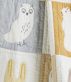 Forest Animals Organic Cotton Baby Crib Quilt