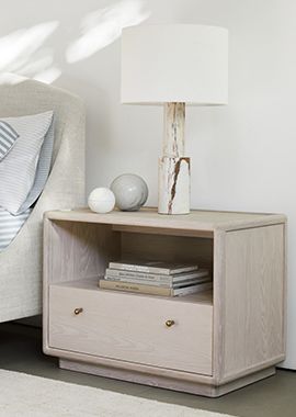 Lafayette Grey Wood Charging Nightstand