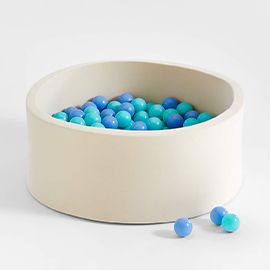 Baby & Toddler Natural Pop-Up Ball Pit with Blue Mixed Balls