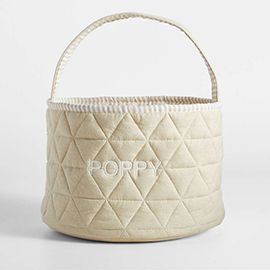 Stone Tan Quilted Easter Basket